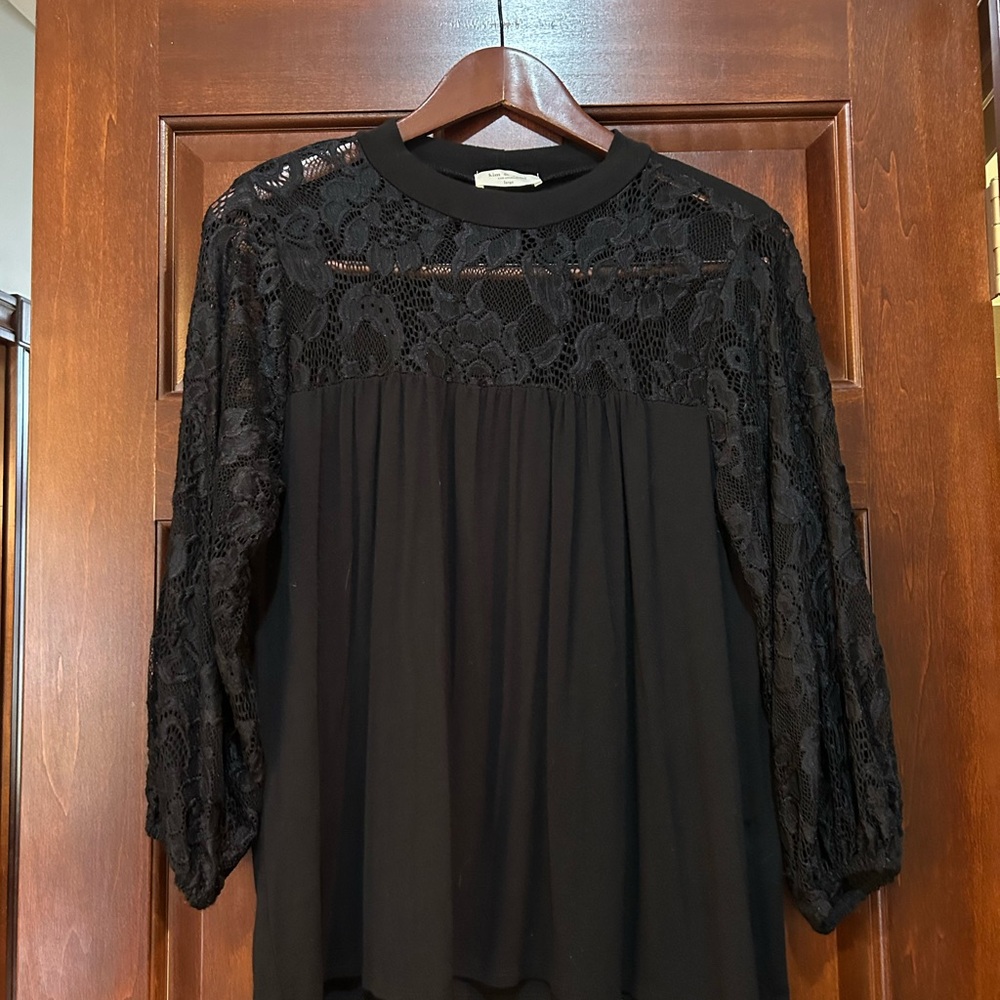 Kim & Cami Los Angelos Black Lace Blouse‎ size Large